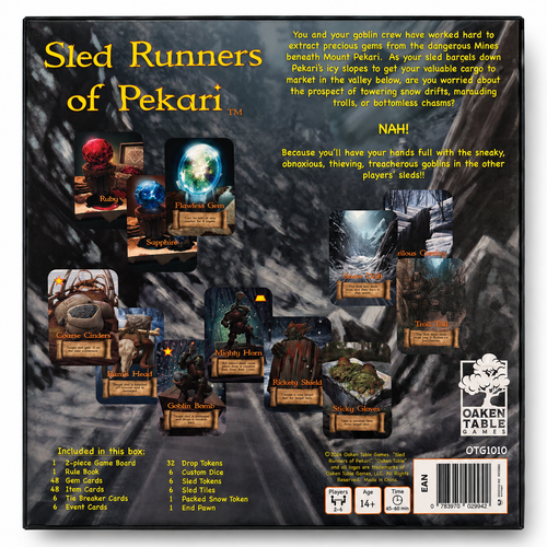 Back of Sled Runners of Pekari board game box